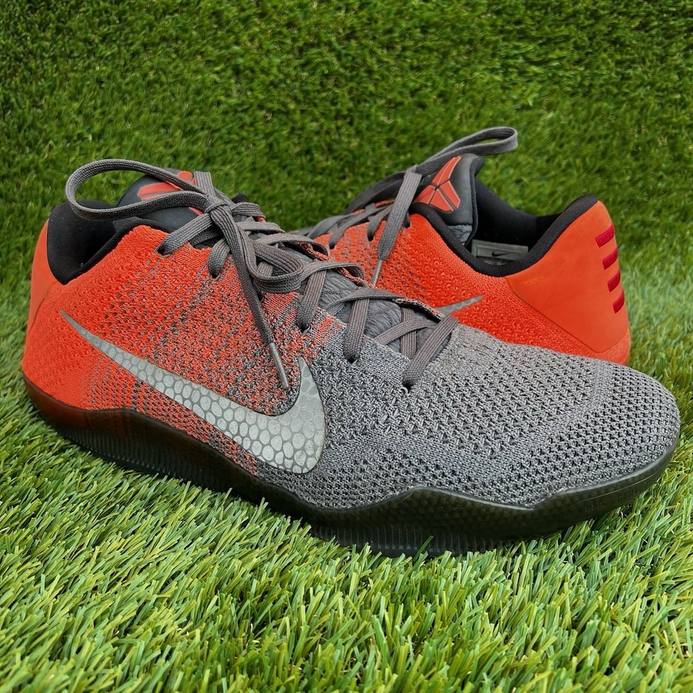 Nike Shoes Men Size 13 Kobe 11 Elite Low Easter XI Grey Orange